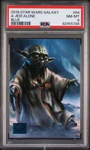 PSA 8 YODA A JEDI ALONE BLUE 2018 TOPPS STAR WARS GALAXY #64 NEAR MINT - Picture 1 of 3