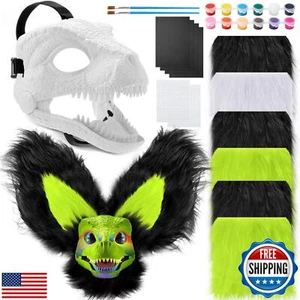 Seenelling 13 Stck. DIY Dino Maske Kit Hartplastik Dinosaurier Maske Fellig Therian  - Bild 1 von 5