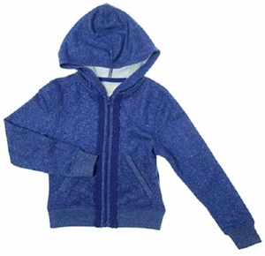 Layer 8 Little Girl's French Terry Sweatshirt, Blue Twist, Size 4 - Picture 1 of 1