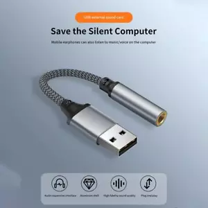 USB To 3.5mm Mic/Headphone Jack Stereo Headset Audio Adapter Sound Card New - Zdjęcie 1 z 15