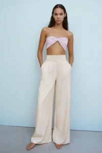 Zara Hose in voller Länge - Hose ELFENBEIN/Stein Ref. 7385/198 - Bild 1 von 4