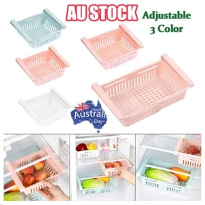 Kitchen Space Saver Storage Freezer Organizer Box Rack Holder Fridge Shelf TK - Picture 1 of 15