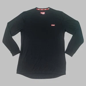 Wrangler Shirt Men’s Large Black Performance Base Layer Long Sleeve Crew Neck - Picture 1 of 2
