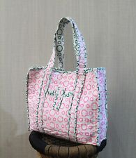Botanical Beach Tote Bag Quilted Tote Hand Block Printed Cotton Carry Handbags