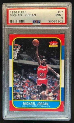 1986-87 Fleer Michael Jordan Rookie RC #57 Bulls PSA 9 - Image 1 of 2