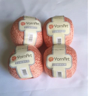 YarnArt 夏季手工针织纱浅桃,70% 棉 30% VISCOSE 4X100g — 第 1/4 张图片
