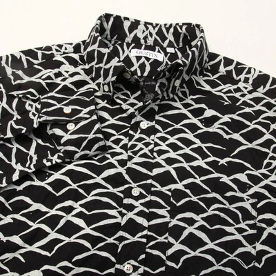 Gustin Shirt Mens Large Black White Button Up Long Sleeve Abstract Made USA - Image 1 of 4