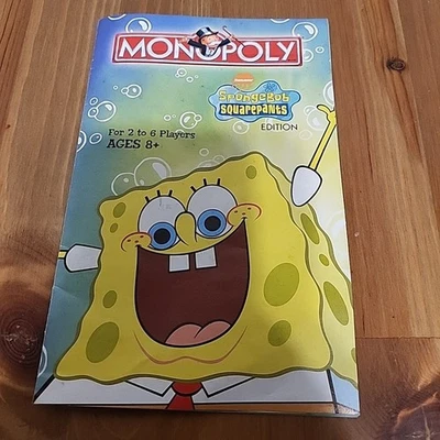 Monopoly Spongebob Game  Instructions/Rule Book - Image 1 of 4