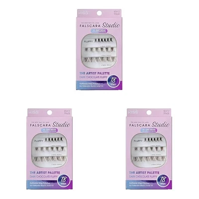 3 Extensiones de Pestañas KISS Falscara Cluster Xtra Delicadas Ligeras Esponjosas Chocolate Foto 1 de 4