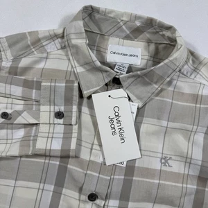 Calvin Klein Jeans Hemd Jugend Jungen M 10/12 beige kariert langarm Knopfleiste - Bild 1 von 9