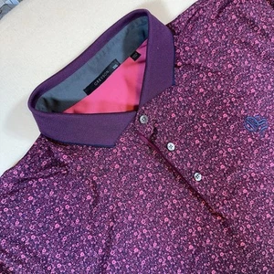 Greyson Golf Polo Shirt Mens 2XL Red Rose All Over Print Pattern Performance - Bild 1 von 9