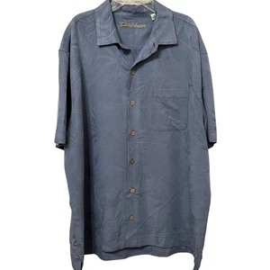 Caribbean Men’s NEW Button Down Sz XL Blue Tropical Embossed 66% Modal - Picture 1 of 6