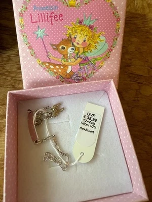 Prinzessin Lillifee  Identarmband Einhorn Anhänger  Armband Figaroarmband Silber - Bild 1 von 4