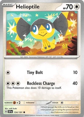 Helioptile 154/191 SV08: Surging Sparks Pokemon 012024 - Image 1 of 2