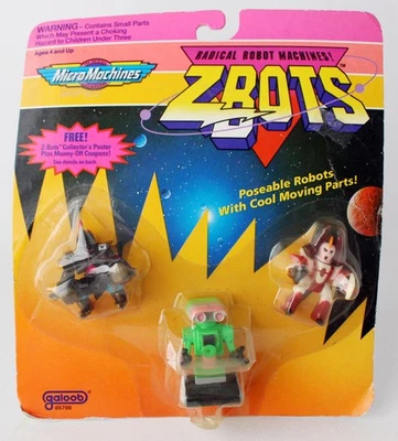 RARE VINTAGE 1993 MICRO MACHINES ZBOTS VENGE SKIDDLE ZENTEK GALOOB NEW SEALED ! - Image 1 of 4
