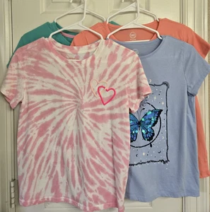 Lot of 4 Girls Short Sleeve Graphic Tees, Size XL 14-16, Mixed Brands - Picture 1 of 5