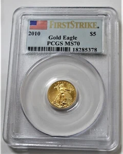 2010 1/10 OZ AMERICAN GOLD EAGLE! GRADED MS70 FIRST STRIKE BY PCGS! - Picture 1 of 4