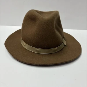 VTG L L Bean Brown Felt Fedora Dad Hat Made In England Grosgrain Ribbon Unisex - Picture 1 of 7