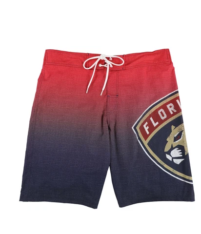 G-III Sports Mens Florida Panthers Swim Bottom Trunks, Red, Large Cover