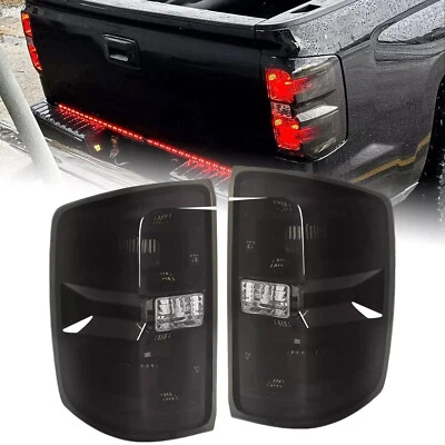 Black Brake Tail Light Assembly For Chevy Silverado 1500 2500 3500 2014-2019 - Image 1 of 4