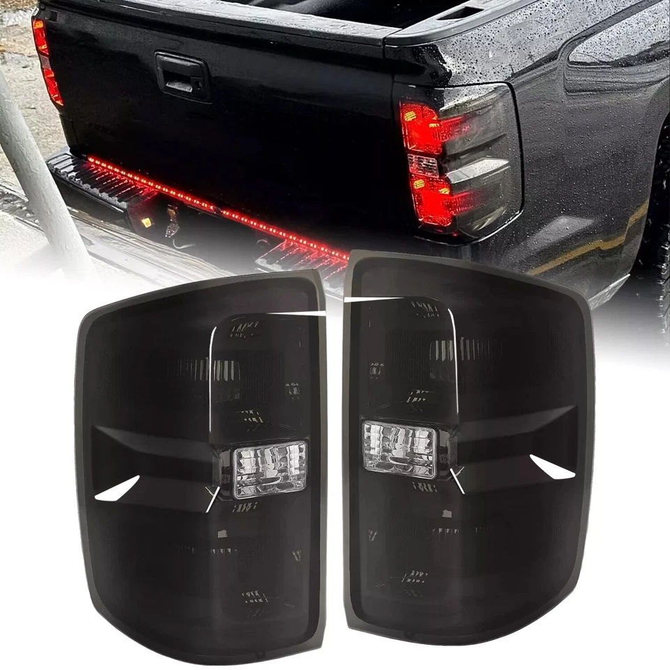 Black Brake Tail Light Assembly For Chevy Silverado 1500 2500 3500 2014-2019 - Image 1 of 4