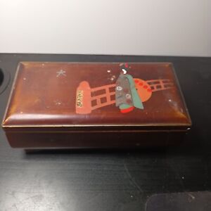 Vintage Old Asian Musical Box Some Damages Working See Video