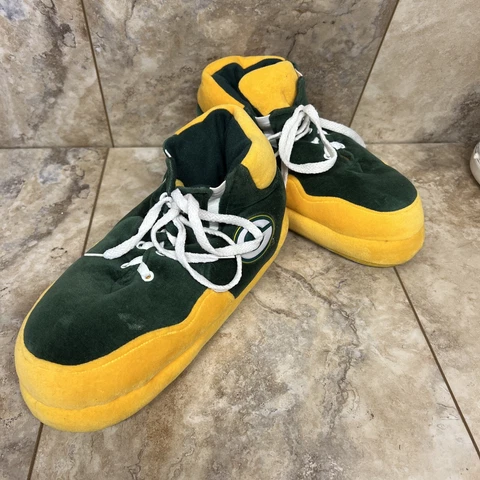 Green Bay Packers Nfl Foam Slippers Comfy Sz Large 8-9 Cover