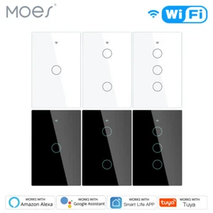 MOES WiFi RF Smart Light Switch Wall Touch Alexa Google Voice Control APP Remote - Picture 1 of 59