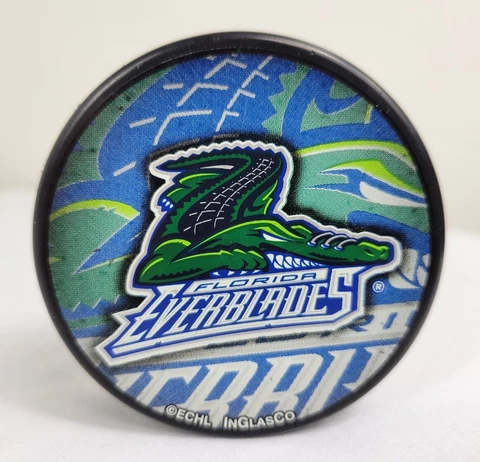 Florida Everblades Hockey Puck Vintage Official Game ECHL Slovakia InGlasco Cover