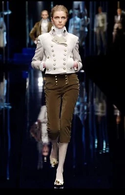 COLECCIÓN PASARELA OTOÑO 2006 MILITAR BRONCEADO CUERO CHAQUETA ABRIGO NUEVO SIN ETIQUETAS TALLA I44 Foto 1 de 4