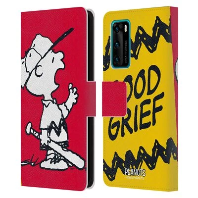 OFFICIAL PEANUTS HALFS AND LAUGHS LEATHER BOOK WALLET CASE FOR HUAWEI PHONES - Image 1 of 4