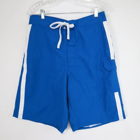 MLB Men's Blue Chicago Cubs Mesh Lined Surf Swim Board Shorts Size Large Cover