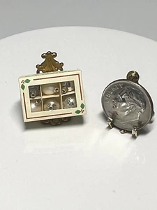 Dollhouse Miniature Vint. Artisan German Christmas Boxed Pearl Ornaments 1:12 - Picture 1 of 8