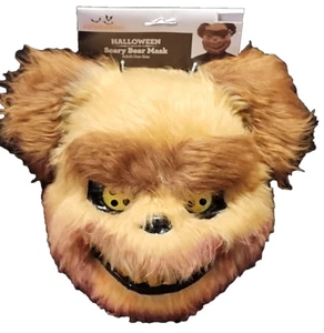 Scary Bear Brown Teddy Bear Evil Scary Halloween Costume Mask - Picture 1 of 7
