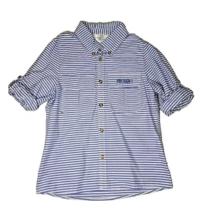 NWOT Prodoh - blue striped fishing shirt (Size 12) breathable vented back - Picture 1 of 16