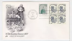 TurtlesTradingPost- Ability to Write- 1 Cent 1977 #1581 FDC Artcraft Hand Cancel - Picture 1 of 1