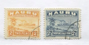 Nauru 1924 2d and  2 1/2d used - Picture 1 of 1