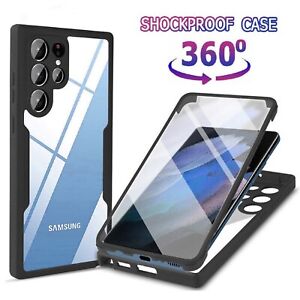 360 Cover Full Hybrid Shockproof Case for Samsung S23 S22 Ultra S21 A14 A34 A54
