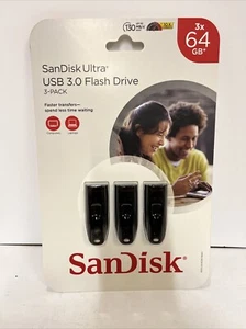 3 pack SanDisk 64gb USB 3.0 Flash Drive Total 192Gb New in Retail Package - Picture 1 of 5
