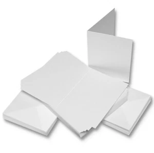 50 X A7 Blanc Mini Cartes Vierges 250gsm & C7 Enveloppes 100gsm Fabrication - Picture 1 of 1