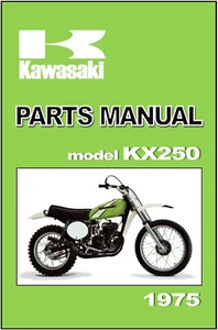 KAWASAKI Parts Manual KX250 KX250-A 1975 Replacement Spares Catalog List - Picture 1 of 5
