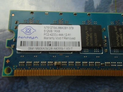 Nanya NT512T64U88A0BY-37B - 512MB MEMORY RAM DDR2 - 1Rx8 PC2-4200U-444-12-A1 - Image 1 of 3