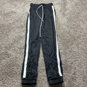 Amiri Silk Leather Trimmed Black White Side Stripe Track Pant Joggers X Small - Picture 1 of 14