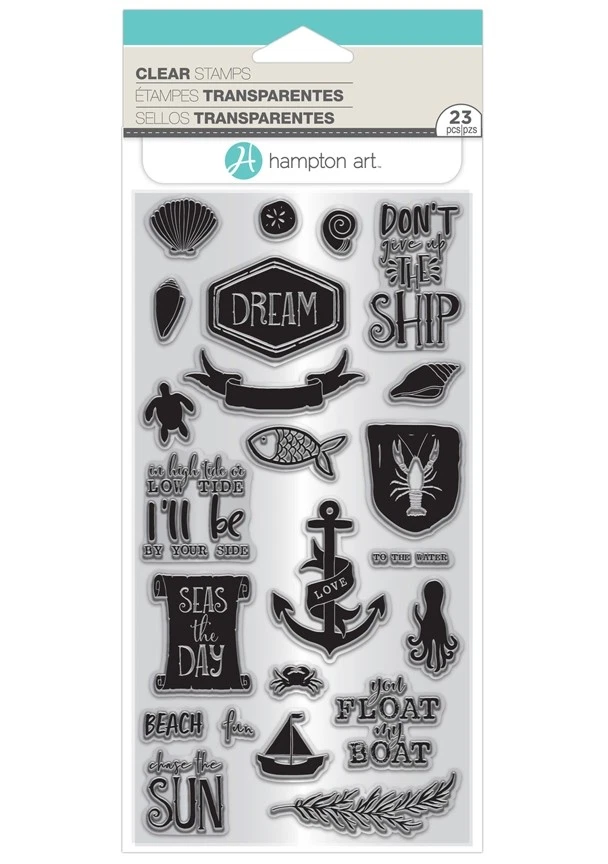 Seas The Day Sailing Clear Acrylic Stamp Set by Hampton Art SC0823