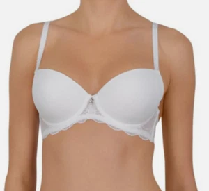 Sujetador Camiseta Cybele by Naturana Blanco Con Aros Moldeado Copas Suas y Espalda de Encaje - Imagen 1 de 2
