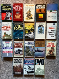 Lot 18 Vintage WWII Non-Fiction Military, War PB Books NAZI EUROPE ASIA PACIFIC - Picture 1 of 15