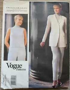 VOGUE #1911 - DONNA KARAN Jacket, Top, Pants Pattern 14-18. Uncut, 1990s - Picture 1 of 2