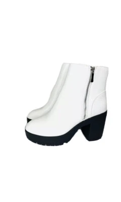 Botines Gruesos French Connection Talla 9 Jazmín Blanco Negro Tacón Bloque $150 Foto 1 de 4