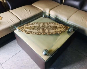 Leichter Luxus Weiß & Gold Glasperlen Tischläufer - Bild 1 von 6