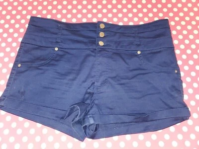 XHILARATION PANTALONES CORTOS ELÁSTICOS DE TIRO ALTO AZUL REAL TALLA 18 Foto 1 de 3